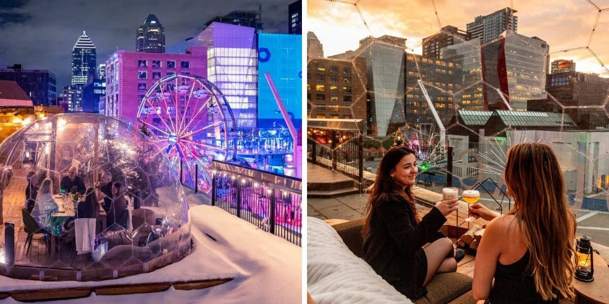 This Montreal rooftop patio is pure magic with heated domes and sparkling city views