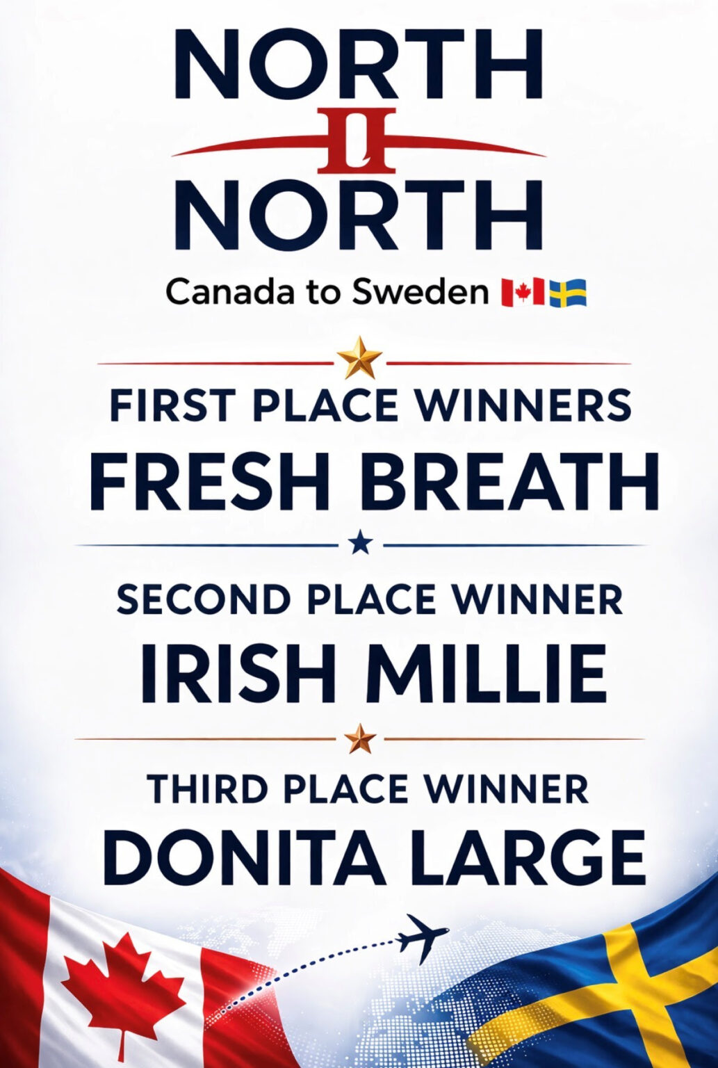 Fresh Breath, Irish Millie, and Donita Large Win Their Way to Sweden in the Inaugural North2North Competition